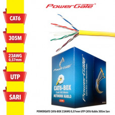 POWERGATE CAT6-BOX 23AWG CAT6 KABLO 305MT SARI